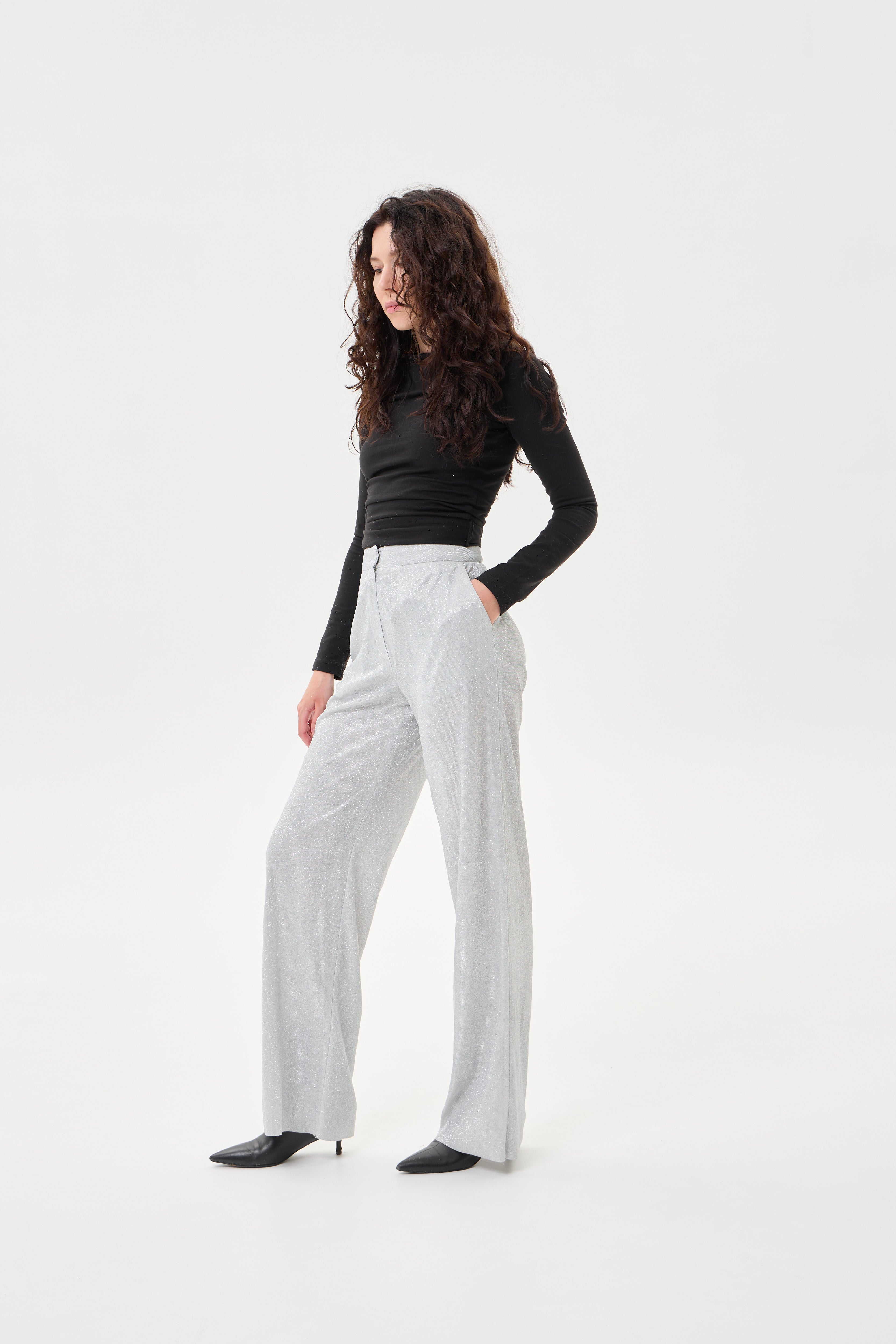 Брюки Мілан срібні