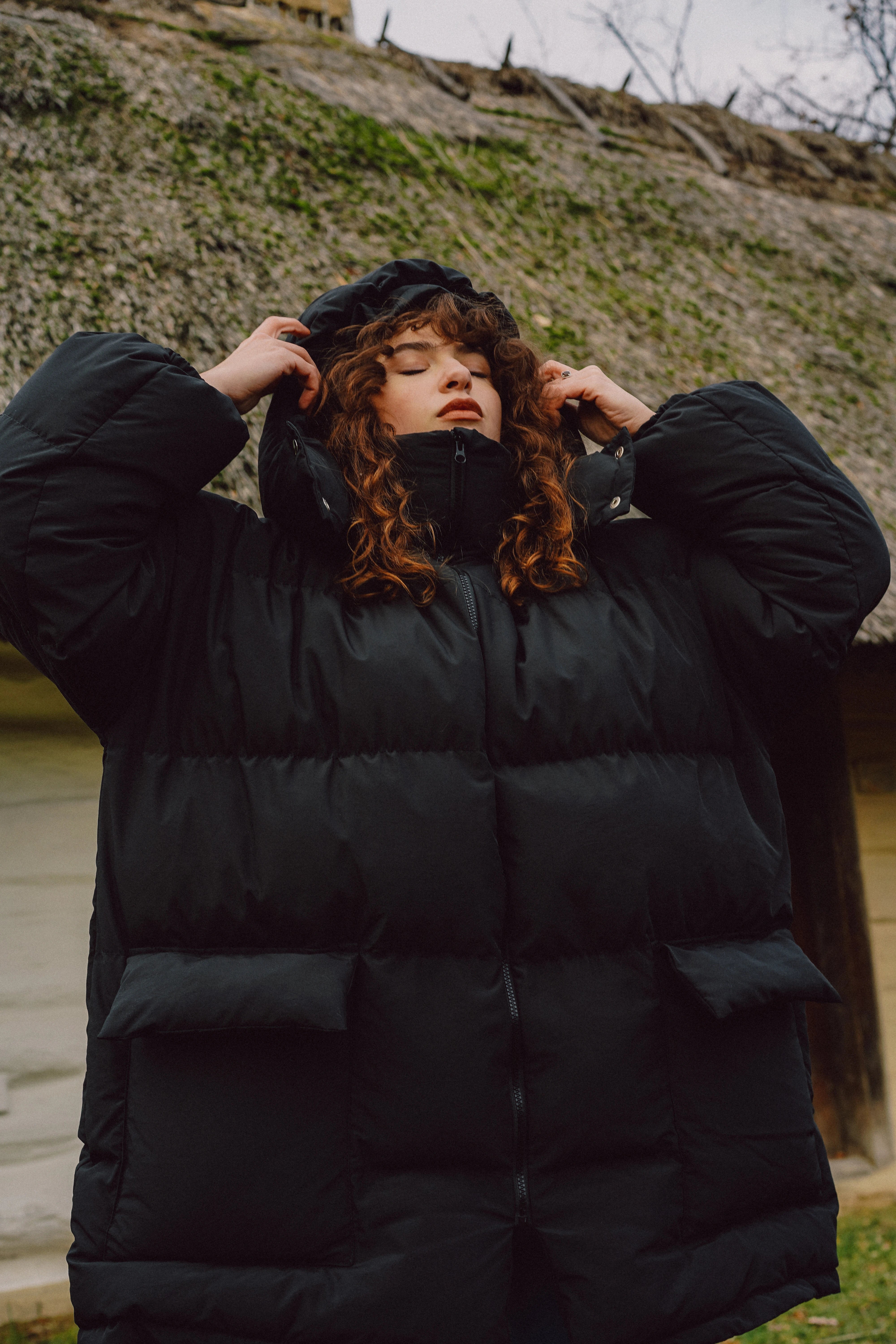 Пуховик Oversize чорний