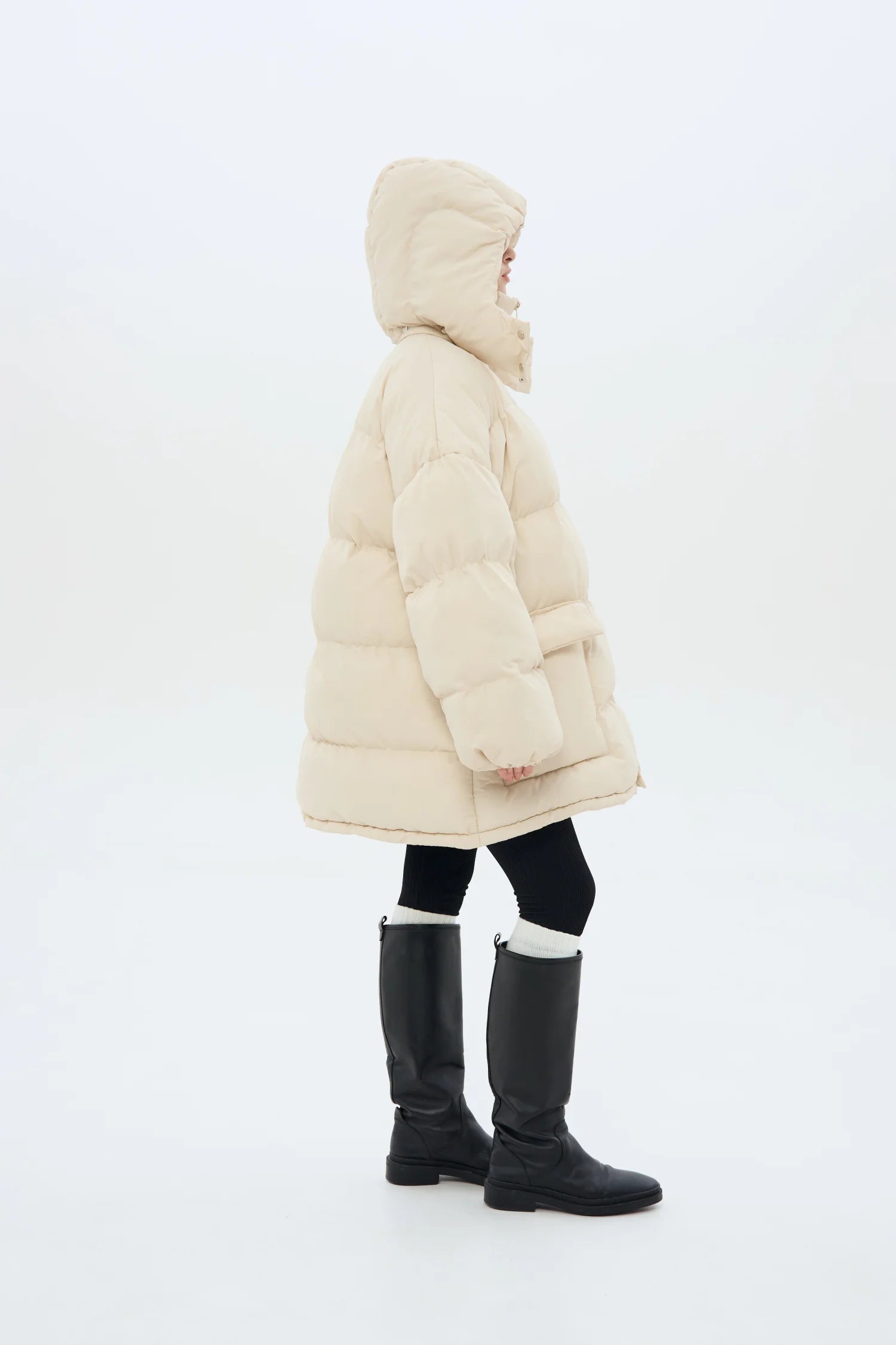 Пуховик Oversize молочний