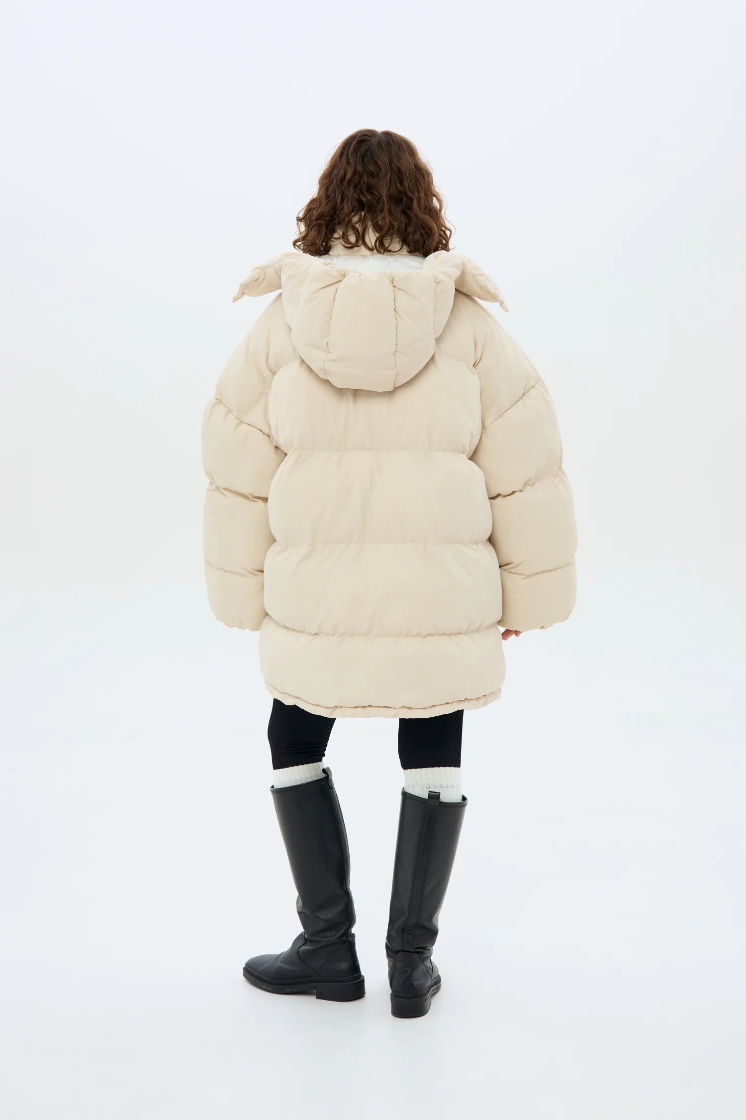Пуховик Oversize молочний